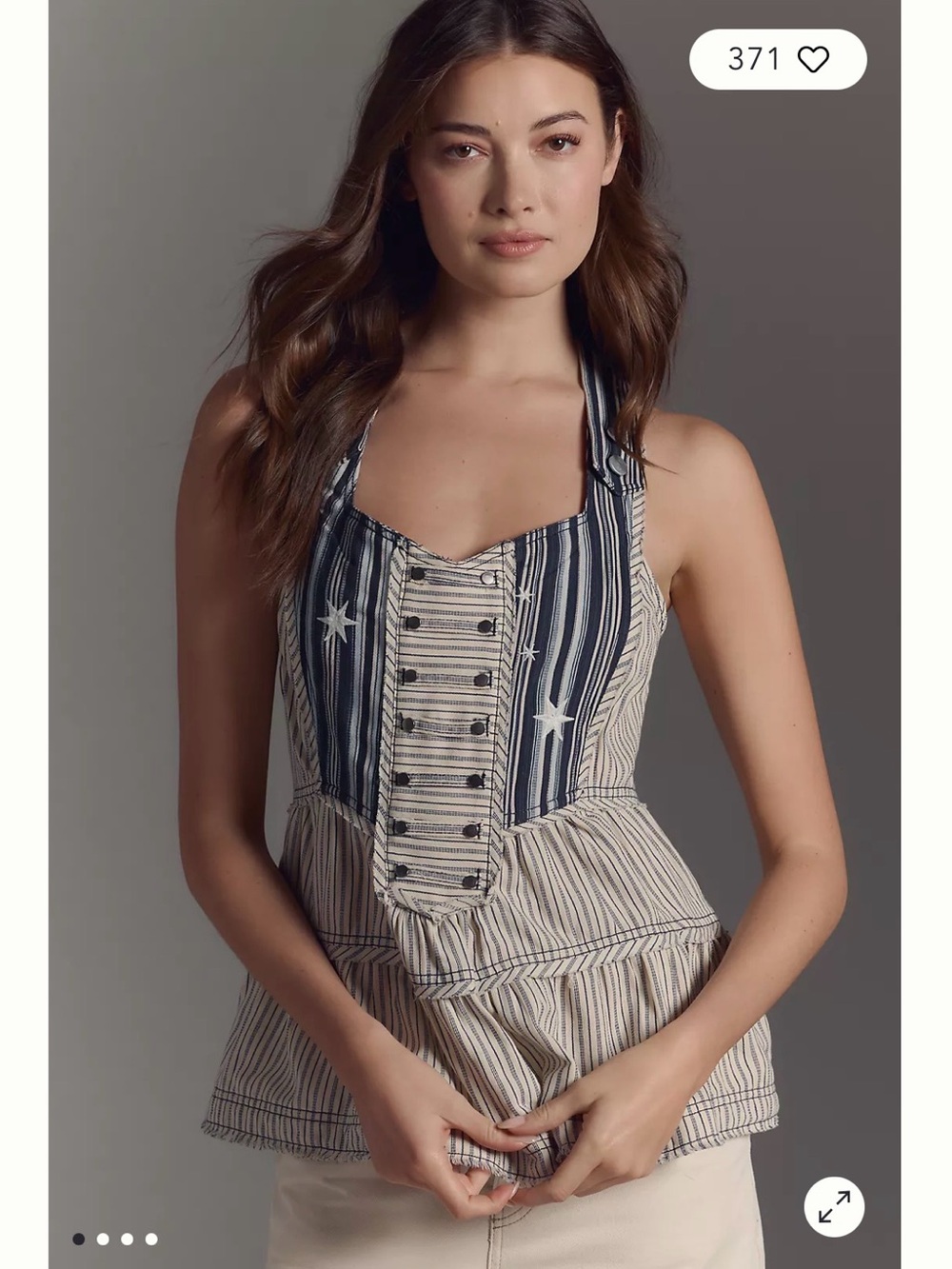 Anthropologie Large Pilcro Sleeveless Apron Swing Tank Top